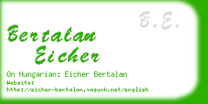 bertalan eicher business card